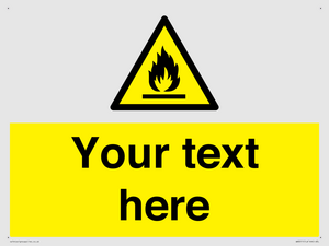 Custom flammable sign